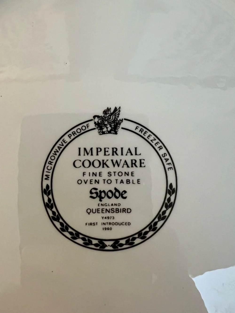 Spode Queensbird Covered Tureen Imperial Cookware Bird Motif Lidded Serving Dish